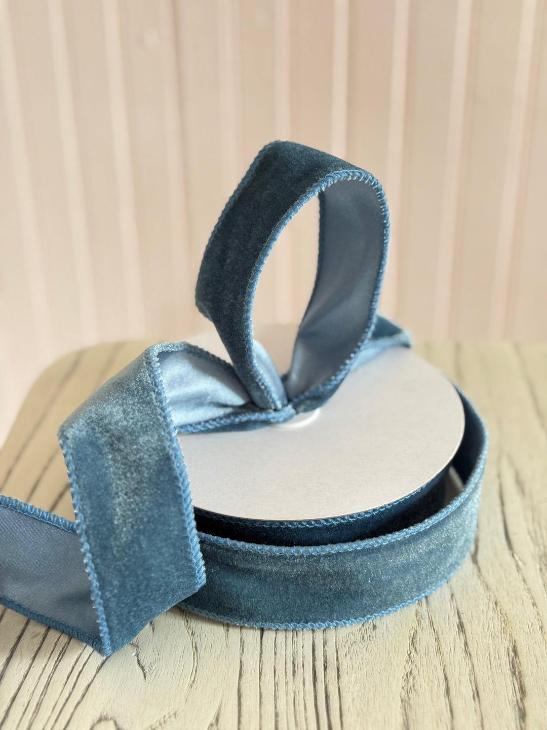 French Blue 1.5 x 10yd Deluxe Velvet Satin Back Ribbon