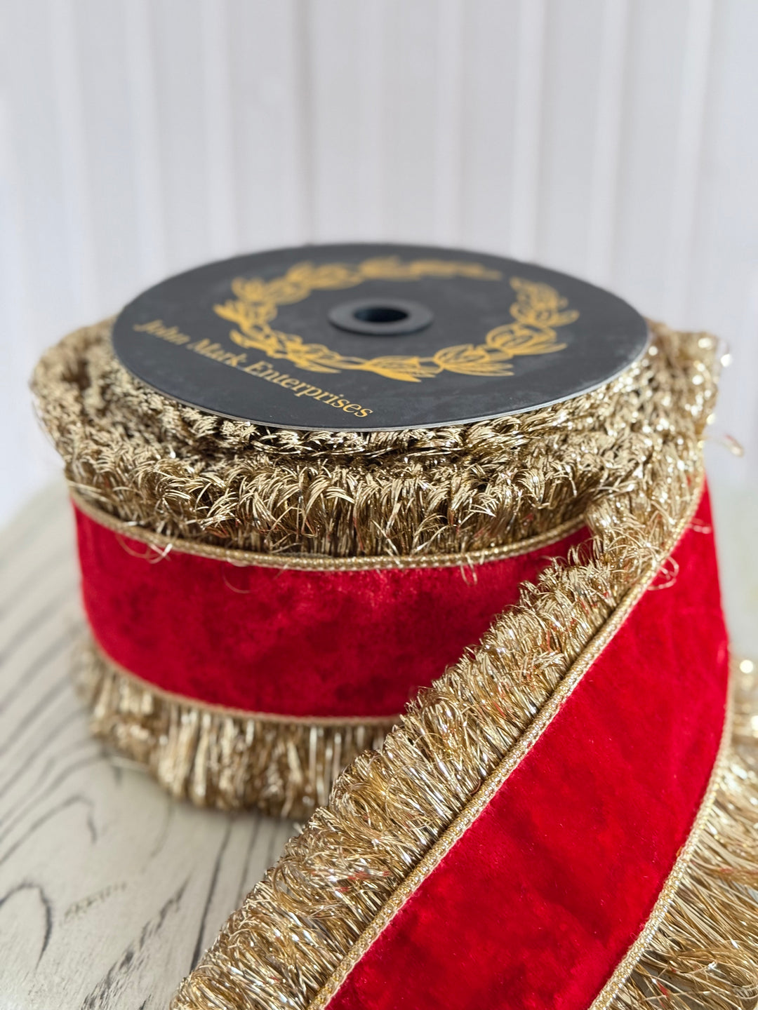 JME Red Velvet DBL Sided Trim/Back Metallic Dupion