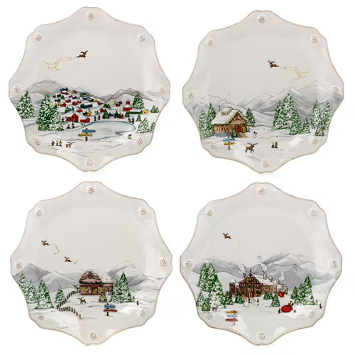 North Pole set of 4 Salad/Dessert Plates 9"