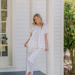 Vandy Scalloped Short Sleeve Pajama Set - Blue