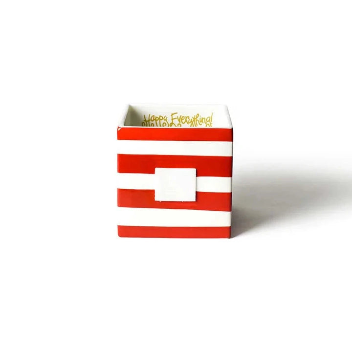 Happy Everything Medium Nesting Cube - Red Stripe