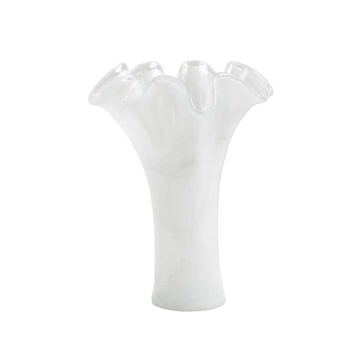 Onda Glass White Vase