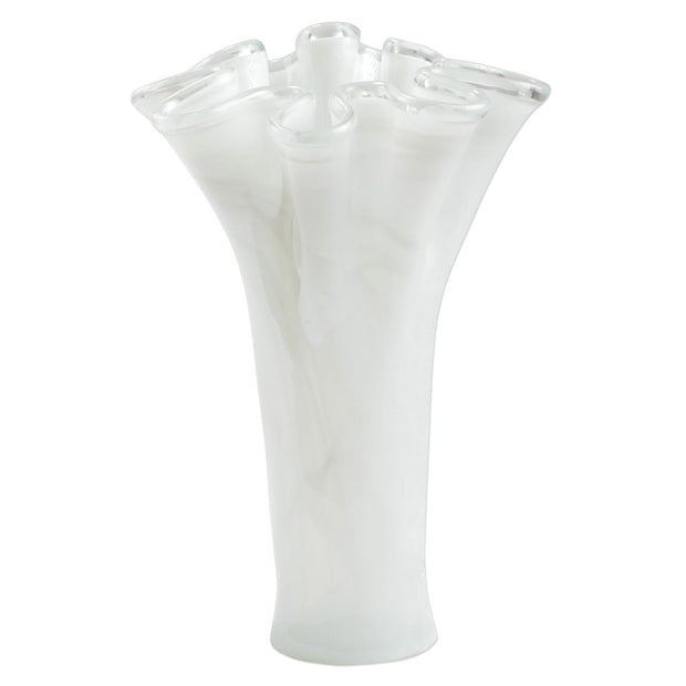 Onda Glass White Vase