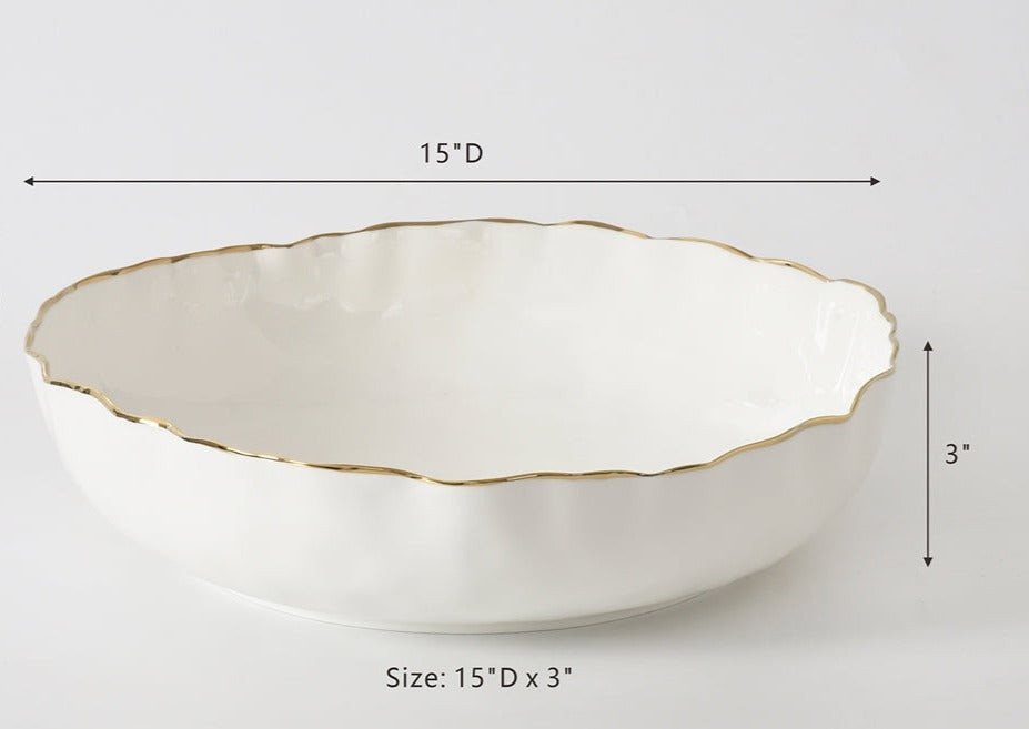 Portofino White Extra Large Shallow Bowl