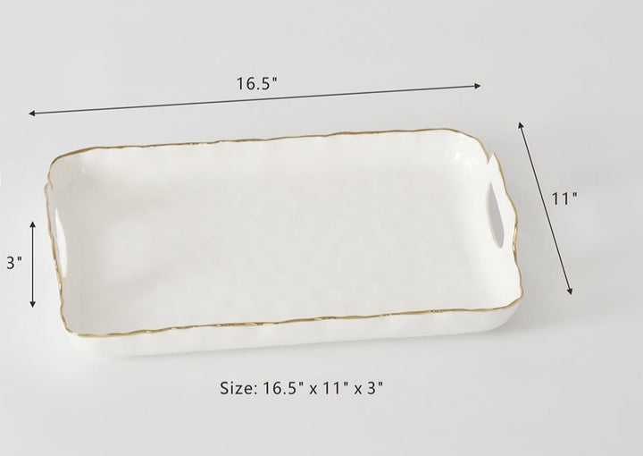 Portofino White Tray w/ Handles