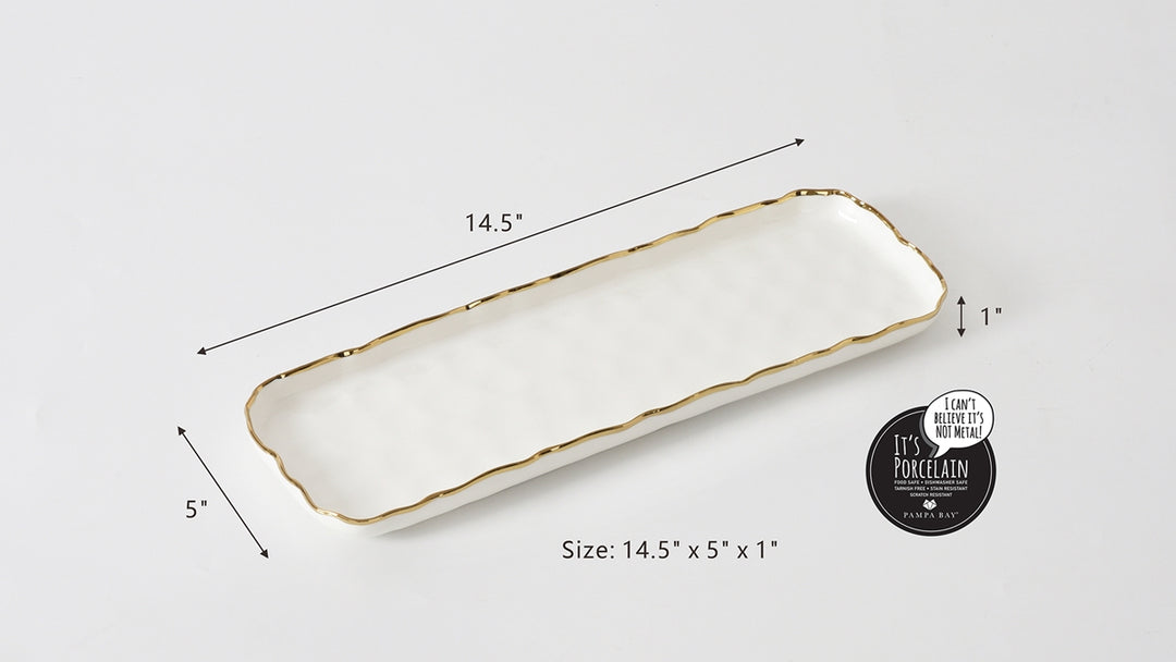 Portofino White Small Rectangular Tray