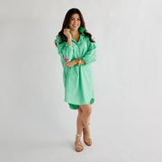 Preppy Star Dress - Green with Pink Star