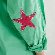 Preppy Star Dress - Green with Pink Star