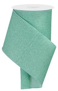 4" x 10 YD Fine Glitter on Royal Burlap, Mint
