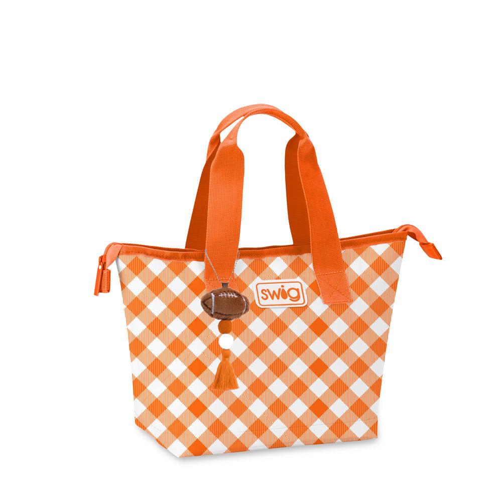 Gameday Gingham Orange &amp; White Lunch Bag