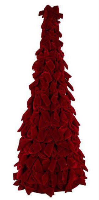 39.25" Velvet Bow Cone Tree