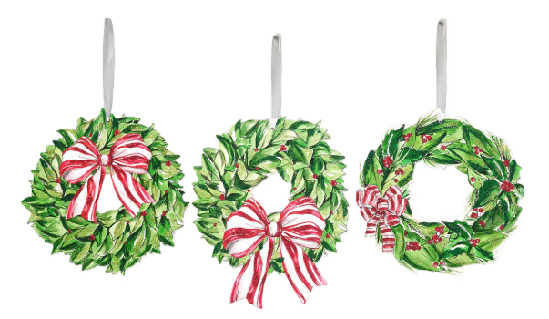 Traditional Tidings PVC Wreath Ornaments