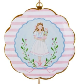 Pastel Nutcracker Scalloped Frame Ornament Christmas