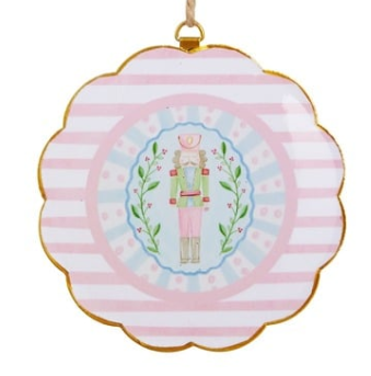 Pastel Nutcracker Scalloped Frame Ornament Christmas