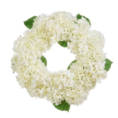 26" White Hydrangea Wreath