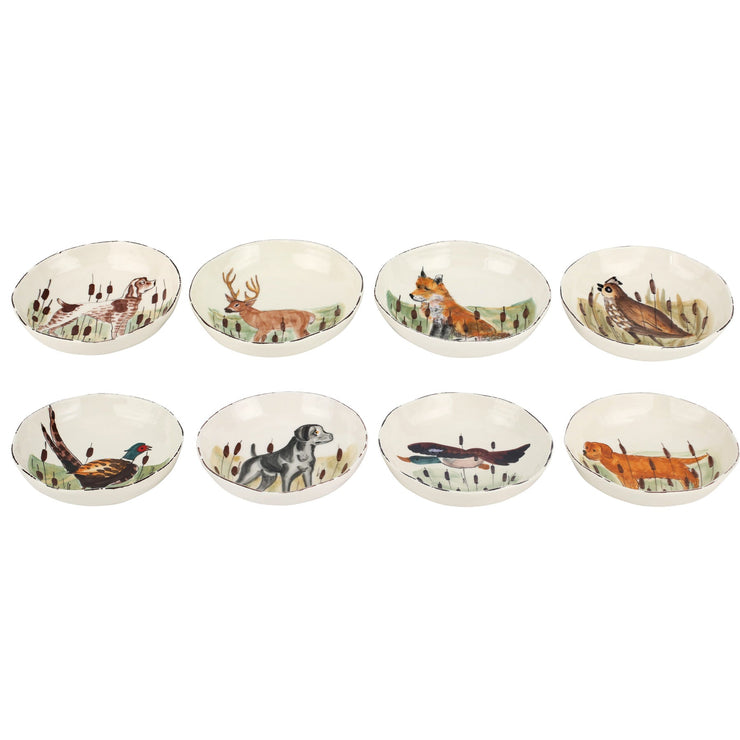 Wildlife Assorted Pasta Bowls, Set of 8