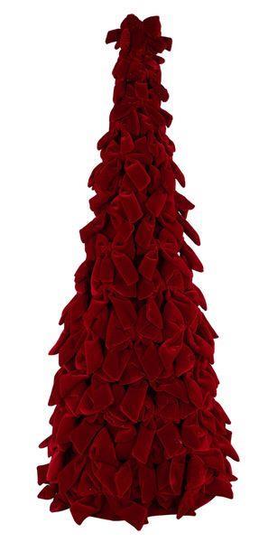 39.25"H x 18" Dia Velvet Bow Cone Tree