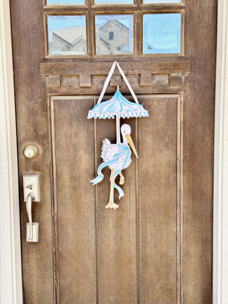 Boy Stork PVC Door Hanger