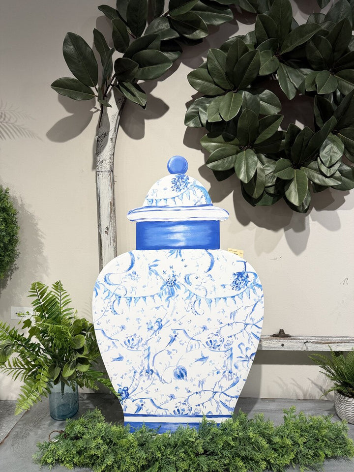 Blue Chinoiserie Ginger Jar Easel/Hang/Stake