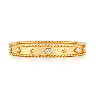 Berry Gem Hinged Bangle - Clear Cubic Zirconia
