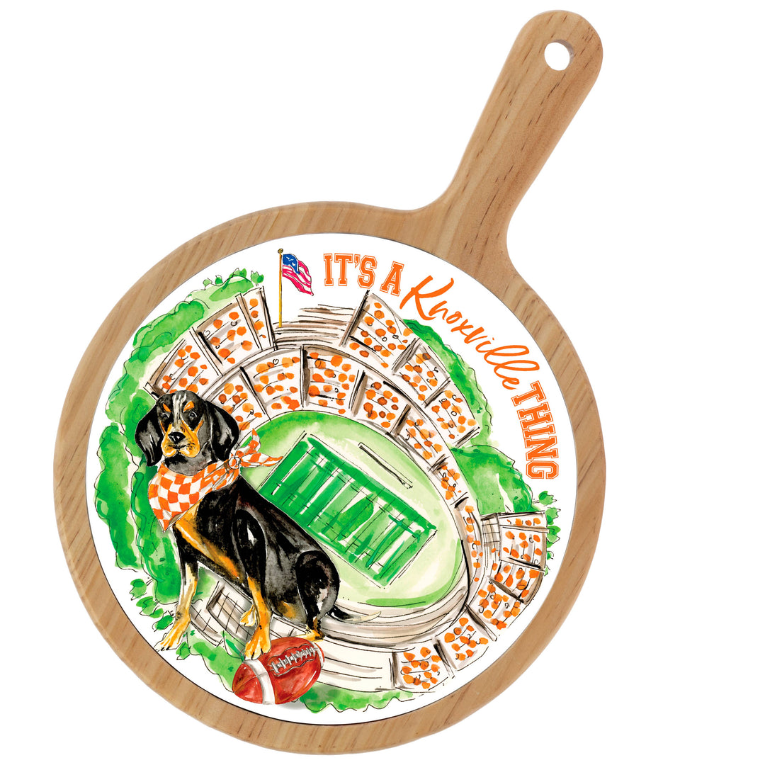 Orange Coonhound Stadium Cheese Board