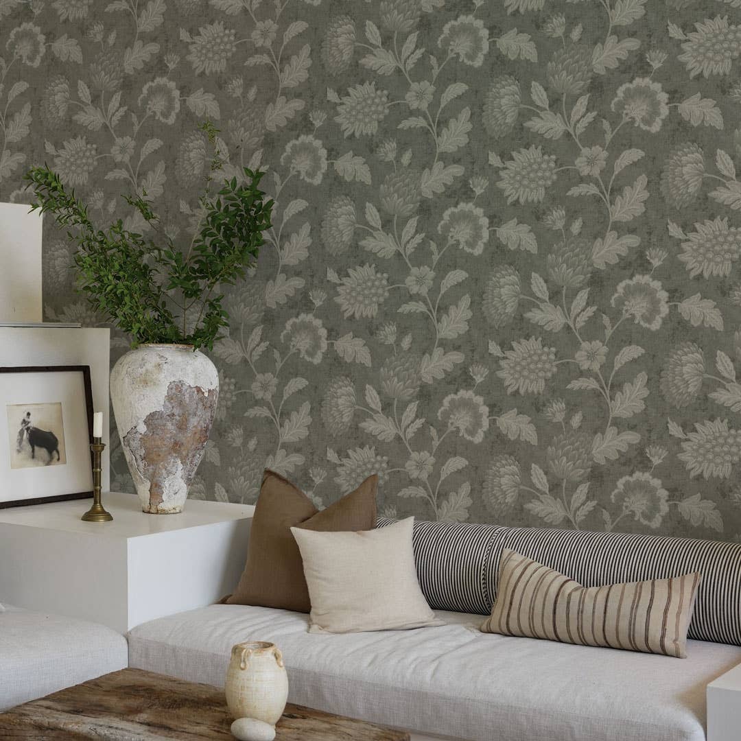 Tempaper & Co ® - Wane Olive Peel and Stick Wallpaper, 60 sq ft