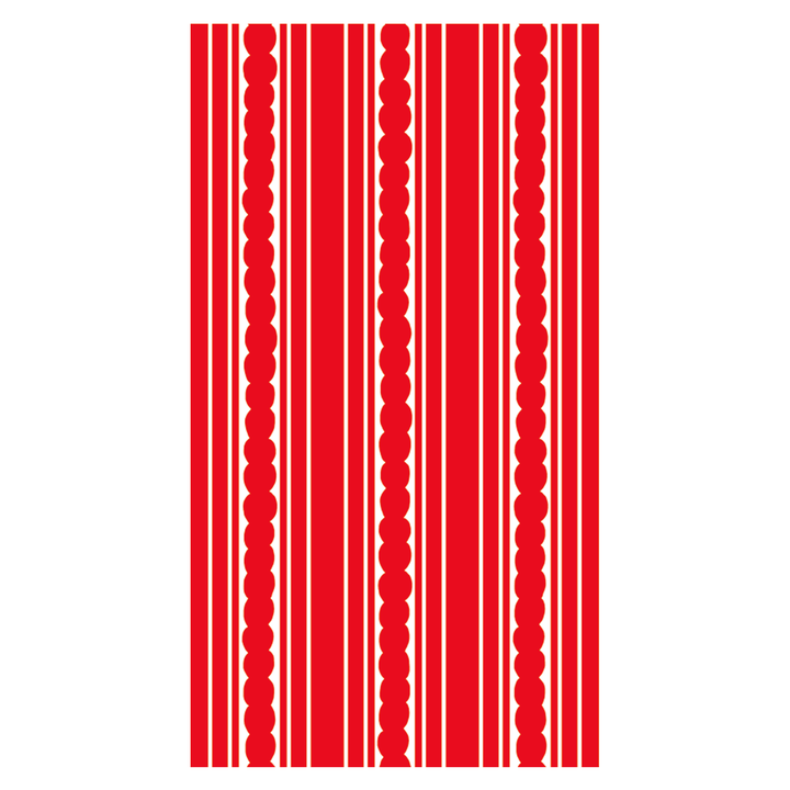 Red Stripe Linen-feel Paper Napkin /Guest Towels | Set of 25