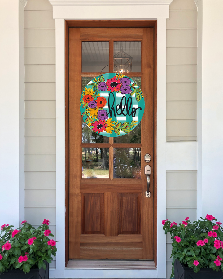 Baxter & Me - Hello Floral Door Hanger