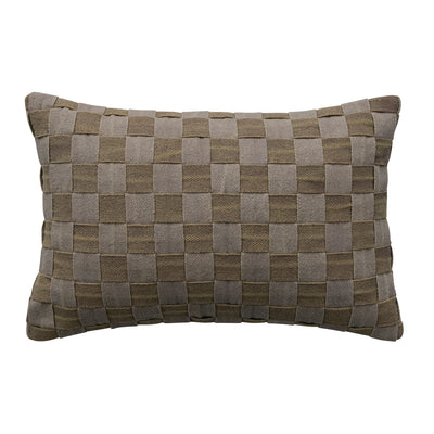 Woven Cotton Basket Weave Lumbar Pillow
