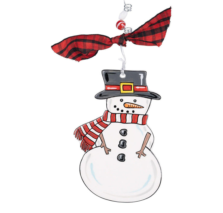 Tophat Snowman Flat Ornament