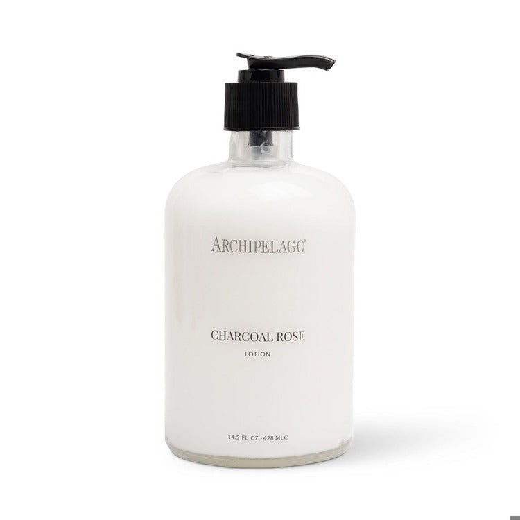 Charcoal Rose Hand Lotion Glass Bottle