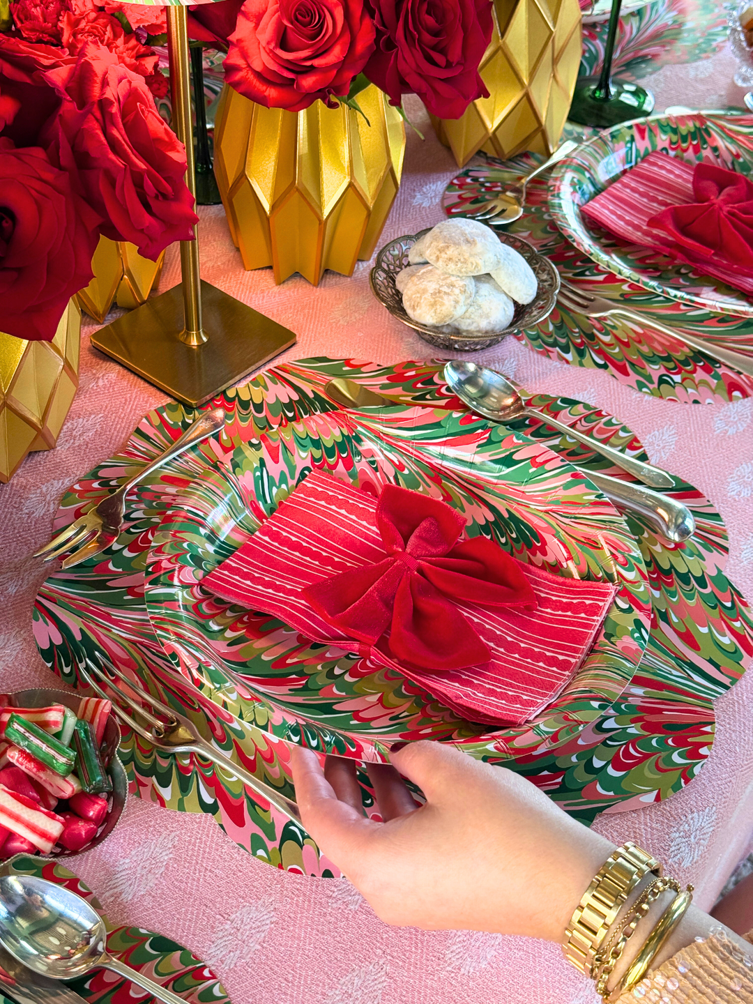 Christmas Marble Heavy Duty Paper Plate (10") | 8 Plates