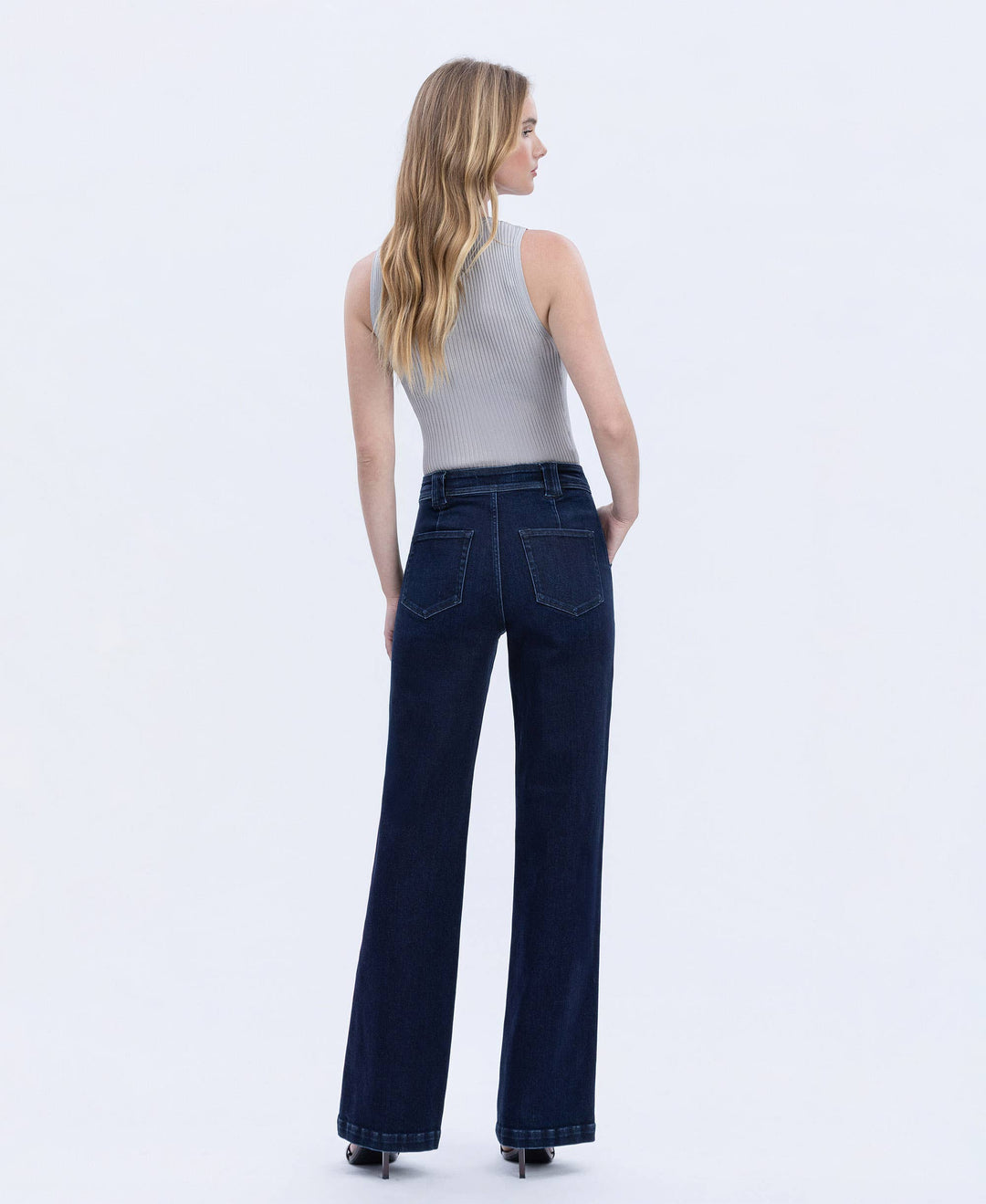 VERVET by FLYING MONKEY - SUPER HIGH RISE FULL LENGTH VINTAGE FLARE JEANS T7011