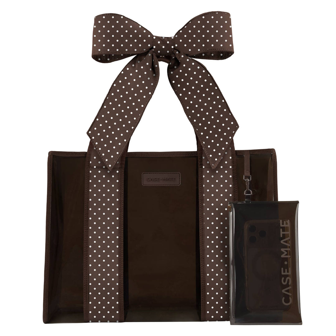 Case-Mate - Case-Mate Espresso Polka Dot Bow Jelly Tote Bag