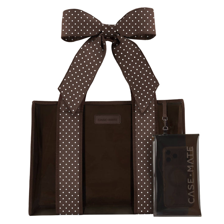 Case-Mate - Case-Mate Espresso Polka Dot Bow Jelly Tote Bag