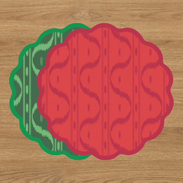 VIDA Festive Reversible Placemats Set of 4 (Green &amp; Red)