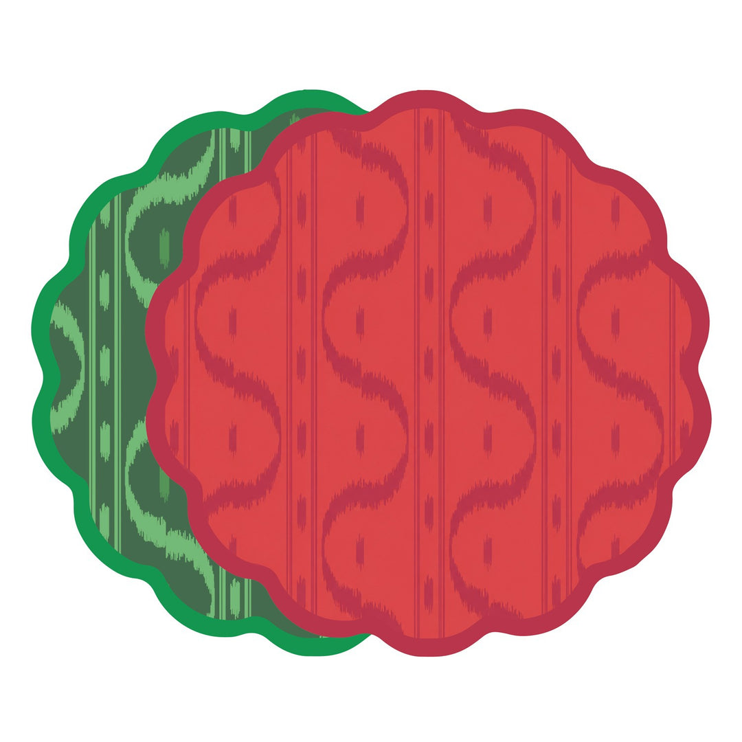VIDA Festive Reversible Placemats Set of 4 (Green &amp; Red)