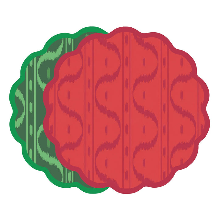VIDA Festive Reversible Placemats Set of 4 (Green &amp; Red)