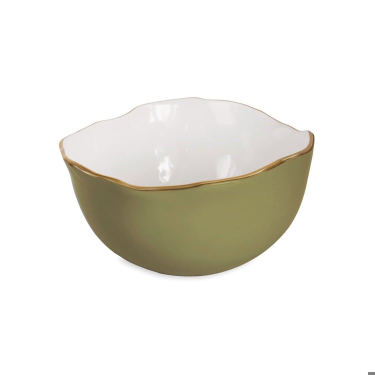 Encanto Osaka Large Bowl (Leaf Green and White)
