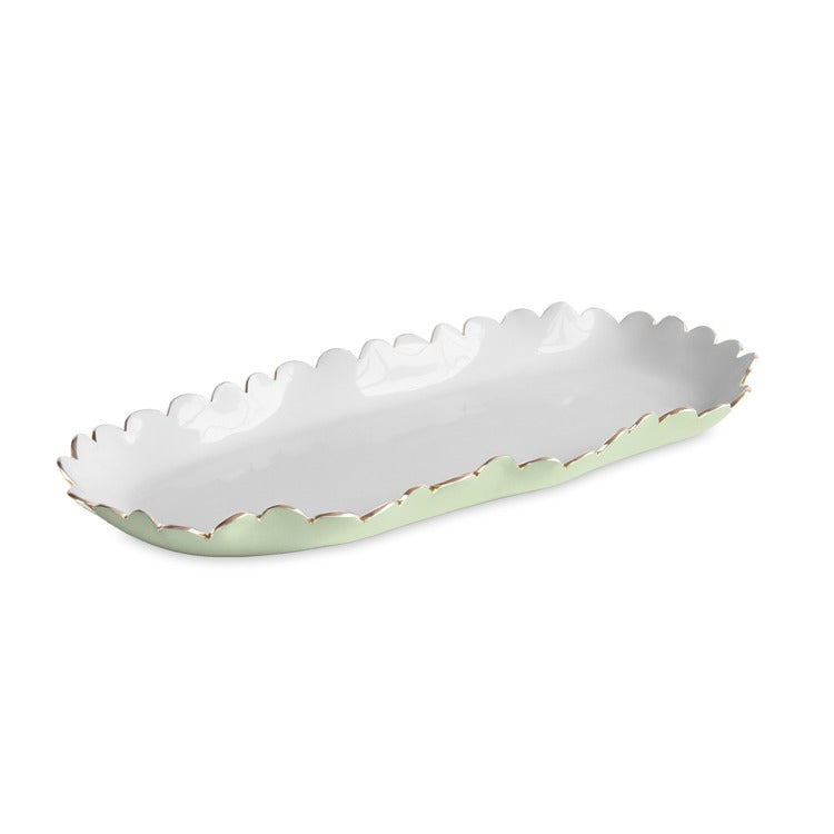 ENCANTO Colette Oblong Tray (Pistachio and White)