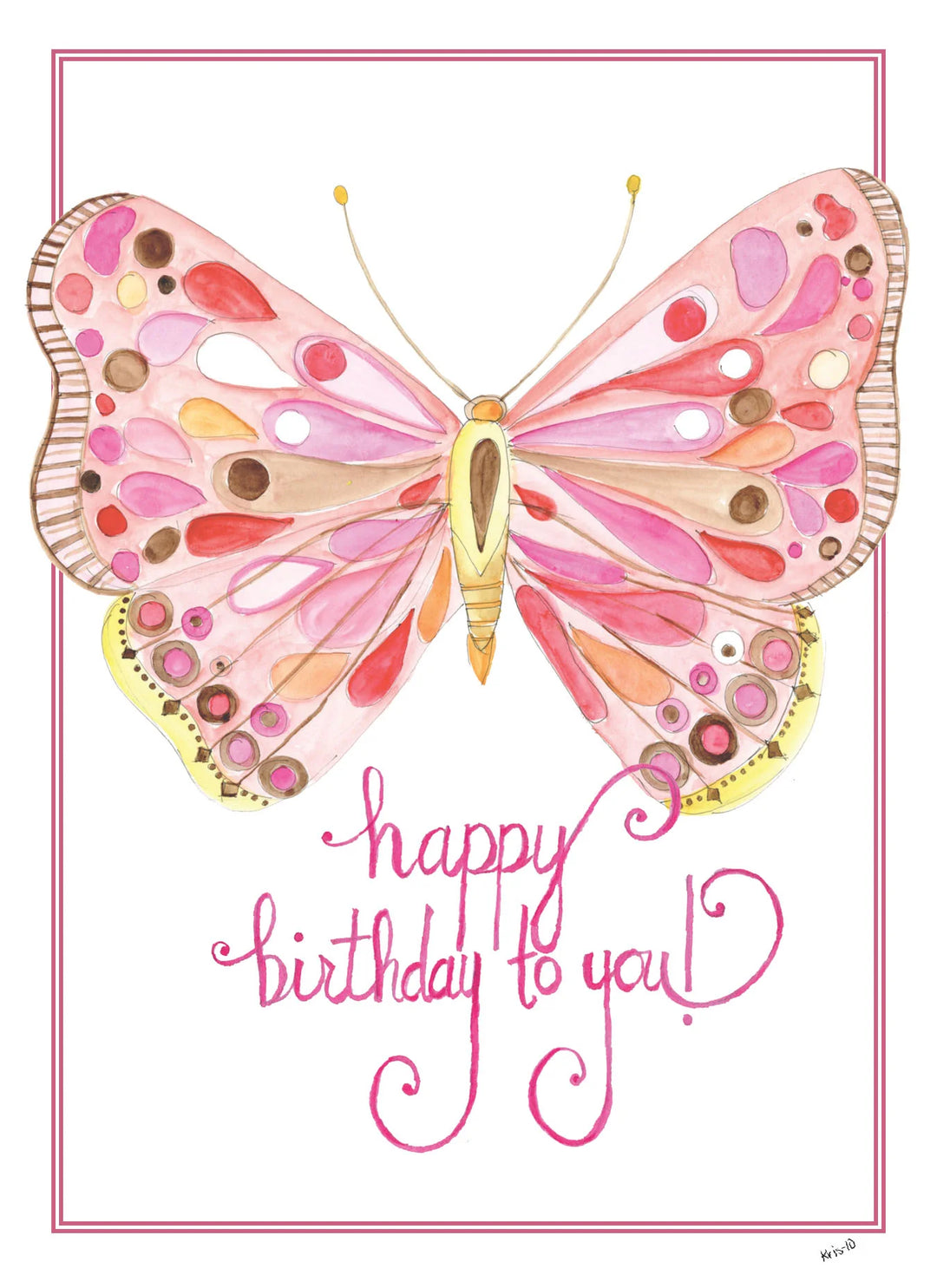 Birthday Card | Beautiful Pink Butterfly