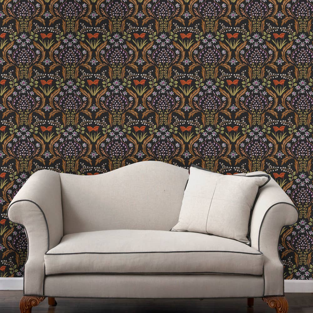 Tempaper & Co ® - Scandi Floral Orange Peel and Stick Wallpaper, 28 sq. ft.