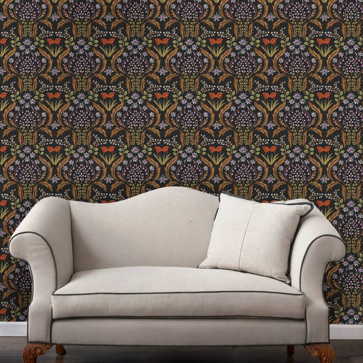 Tempaper & Co ® - Scandi Floral Orange Peel and Stick Wallpaper, 28 sq. ft.