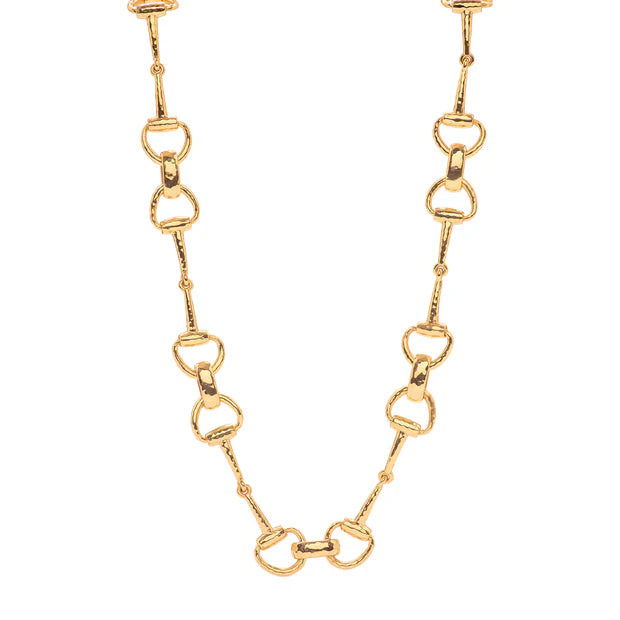 Equestrian Snaffle Bit Chain Necklace in Gold
