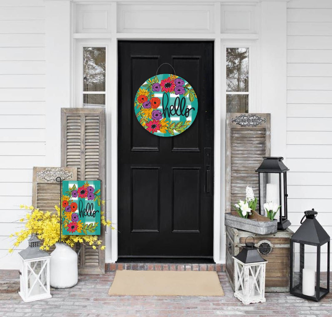 Baxter & Me - Hello Floral Door Hanger