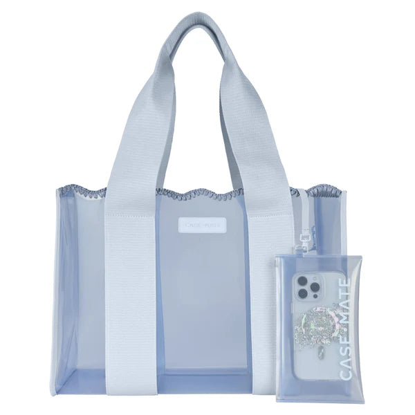 Carolina Blue Crochet Wavy Jelly Tote