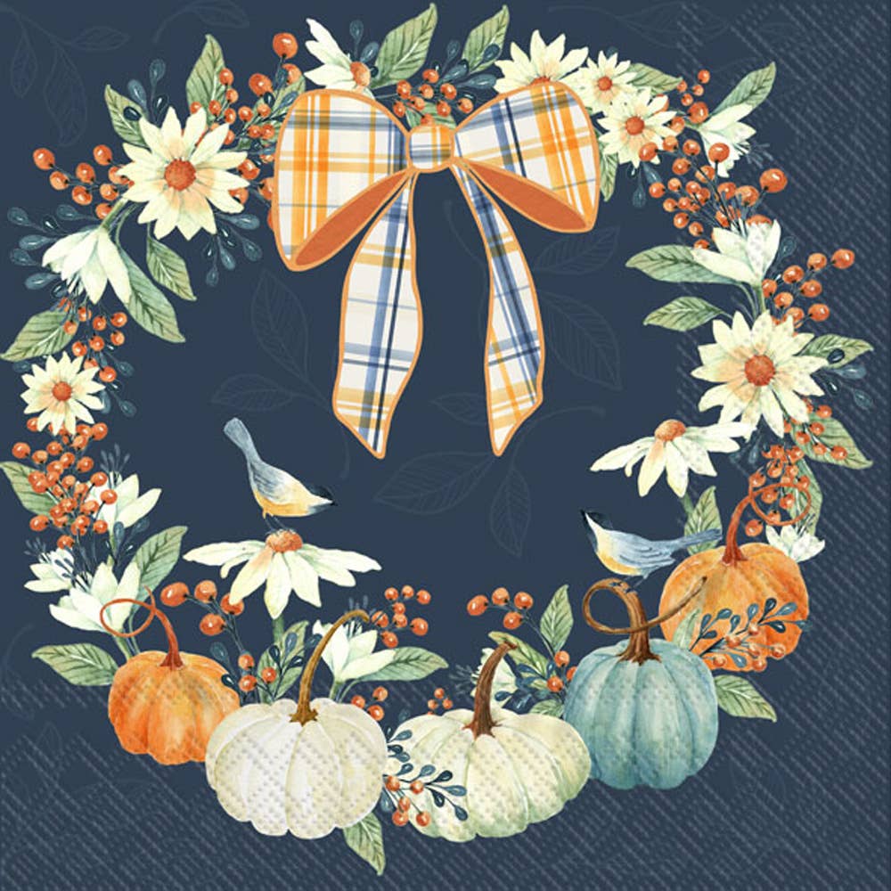 Pumpkin Wreath Cocktail Napkins Set of 20