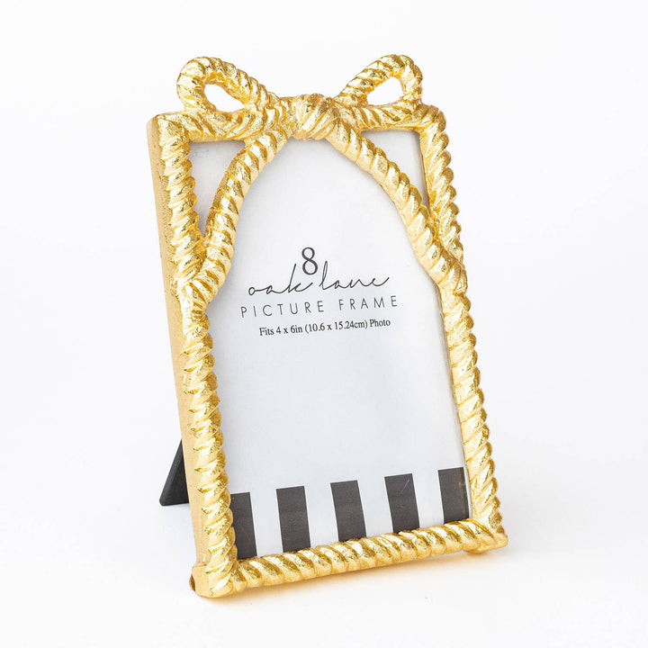 8 Oak Lane - Gold Bow 4x6 Picture Frame