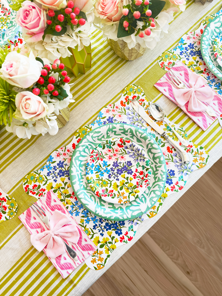 Pink Ikat linen-feel Paper Guest Towel / Napkin | Set of 25