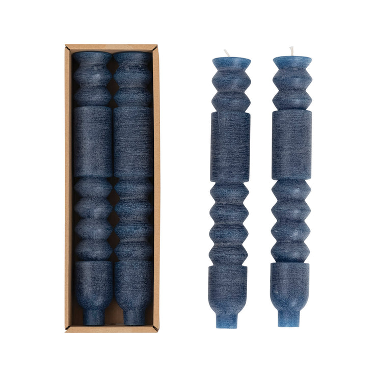 Blue Unscented Totem Taper Candles